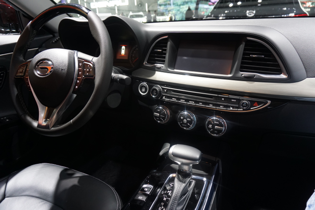 The GA6's interior. Not exciting, but not horrible.